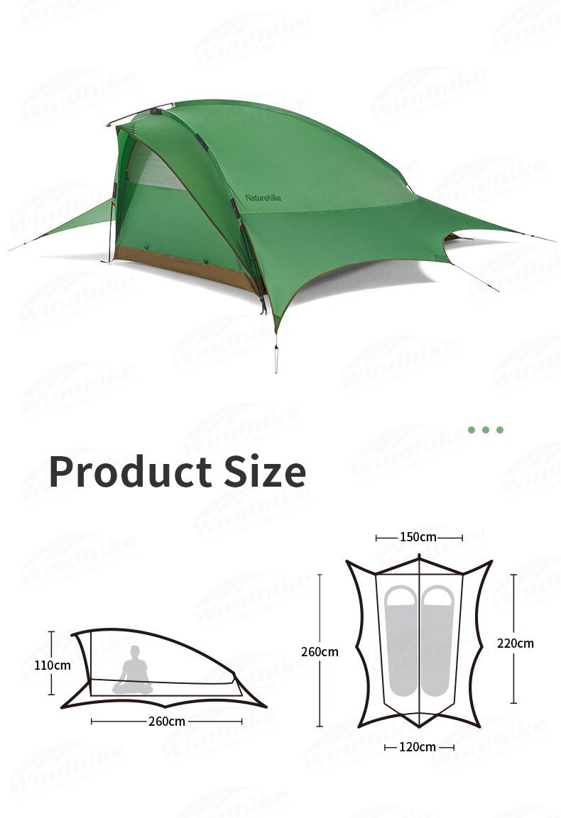Cheap Goat Tents New  FLYING FISH Ultralight Camping Tent Outdoor 20D Silicone Nylon 2 Persons Backpacking Hiking Tent With Free Mat   